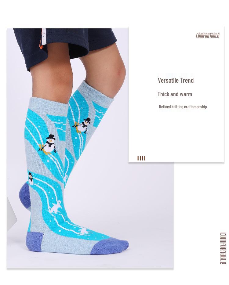 Two Wolves Wool Kids' Ski Socks: Thick, Warm, Anti-Slip, Odor-Resistant Winter Sports Socks