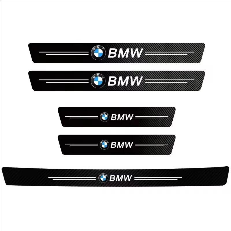 1/4/5Pcs Car Door Sill Scuff Plate Decor Carbon Fiber Stickers For BMW G80 G06 G07 G42 G14 G15 G16 F82 F20 F21 F83 M2 M3 M4 M5