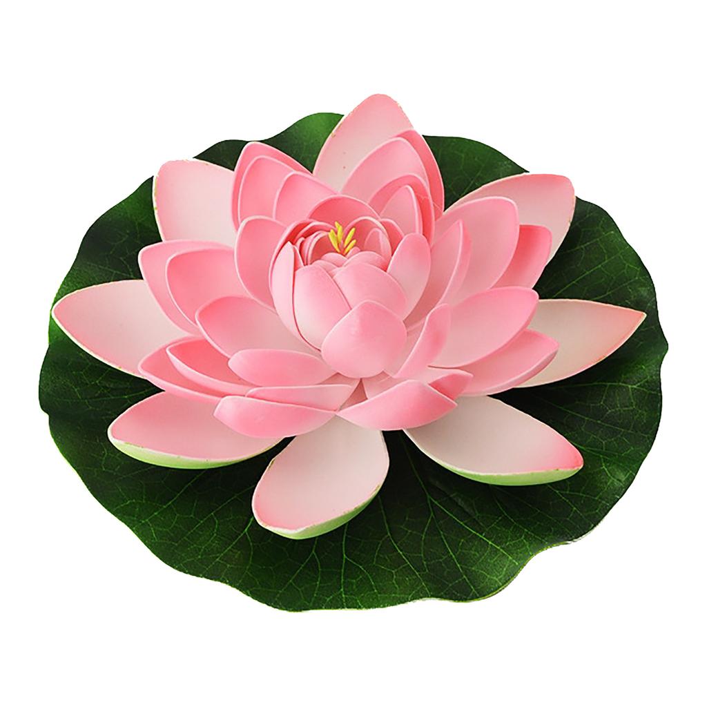 Artificial Loutus Floating Foam Fake Flower Pads Lifelike Decorative Pond Plants Ornaments for Pool Aquarium