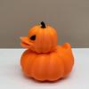 Pumpkin Duck Figurine 3D Printed Halloween Duck Statue Tabletop Duck Pumpkin Centerpiece for Shelves Mantel Entryway Bedroom