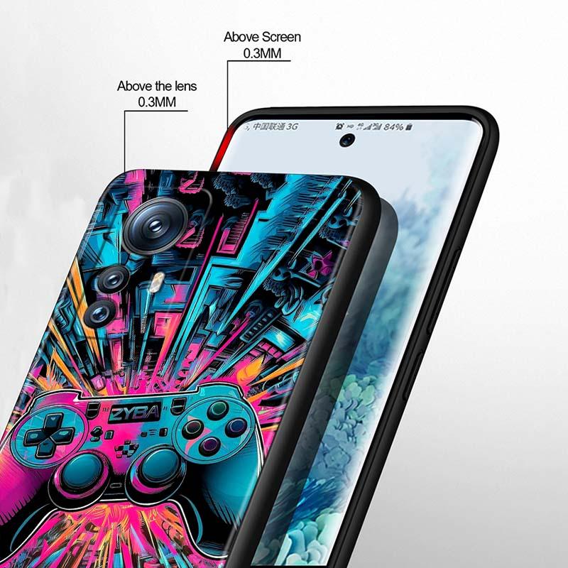 Creative Game Controller For Xiaomi Mi 15 14 13 13T 12 12T 12S 11 11i 11T Pro Ultra Lite 5G Black Soft Phone Case