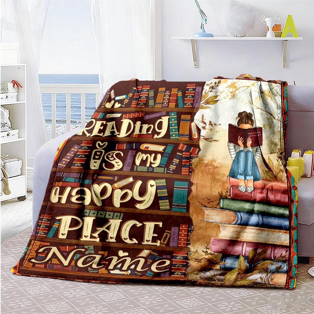Love Reading12 Personalized Text Blanket Lightweight Personalized Blanket Soft & Cozy Great for Living Room Livingroom Nap Chair for All Occasions
