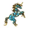 Retro Unicorn Brooch Rhinestones Inlaid Unicorn Lapel Pin Artistic Unicorn Brooch Pin Men Women Outfit Accessory for Clothes Scarves Bags Hats
