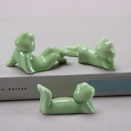Chopstick Rest Frog Ceramic Chopstick Rest Fork Rest Funny Tableware Restaurant Kitchen Tool Set of 