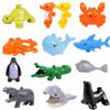 Duplo Animals Penguin Crab Tortoise Whale Octopus Hippocampus Model Building Blocks Education Kids Toys Compatible With