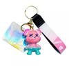 Keyring Teddy Bear Rainbow Pendant for Handbag Colorful