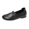 Spring new shallow wear-resistant leather casual flat-soled mother shoes comfortable medium and old women's shoes