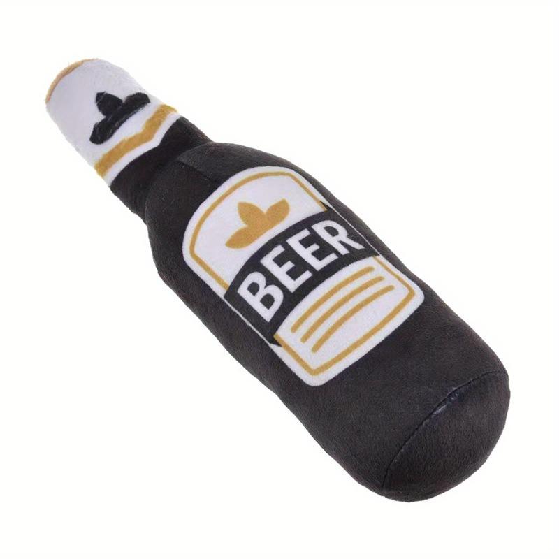 Giocattolo per Cani Squeaky a Forma di Bottiglia di Birra Realistica. Gioco Interattivo Resistente al Morso e all'Usura. Facile da pulire