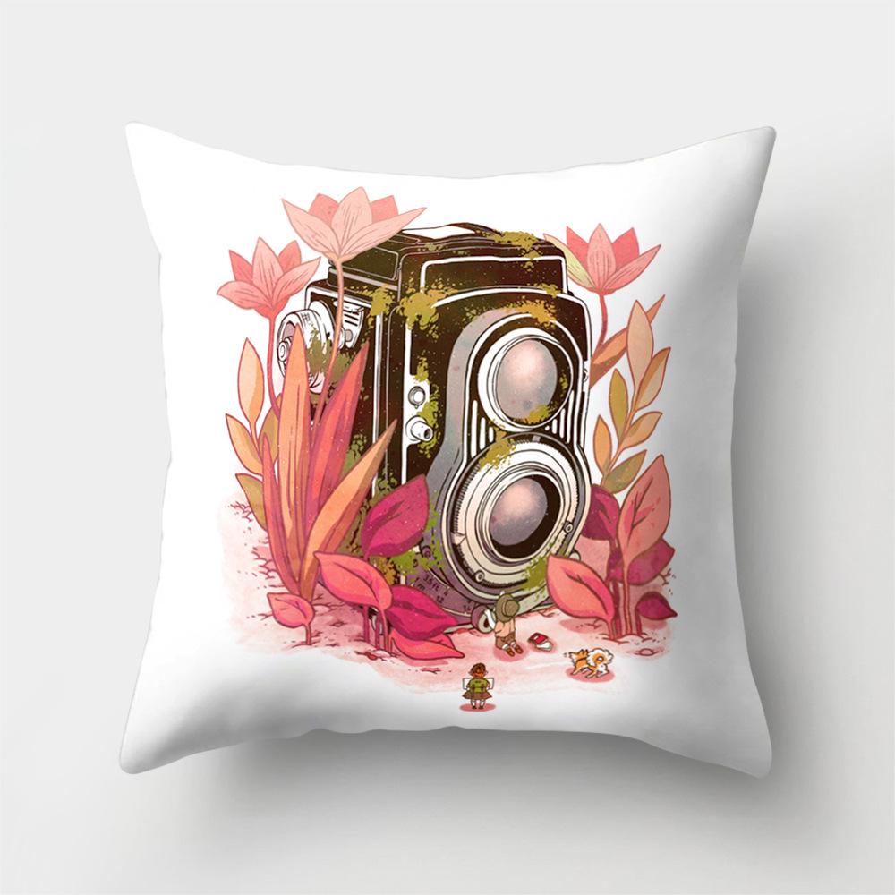 Polyester Creative Home Camera Pillow Case Car Cushion Office Pillow