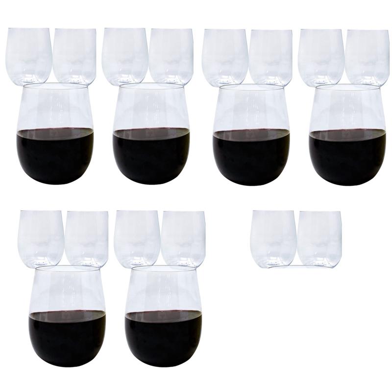 ABBY-20PCS Disposable Wine Glasses Plastic Champagne Glasses Cocktail Glasses For Parties Wine Cups прозрачный