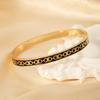 18k Gold-Plated Stainless Steel Open Bracelet - European & American Style, Light Luxury Women's Jewelry