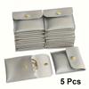 5pcs Faux Leather Jewelry Pouches Assorted Colors Snap Closure Bags for Rings Pendants Necklaces Jewelry Organizer Storage