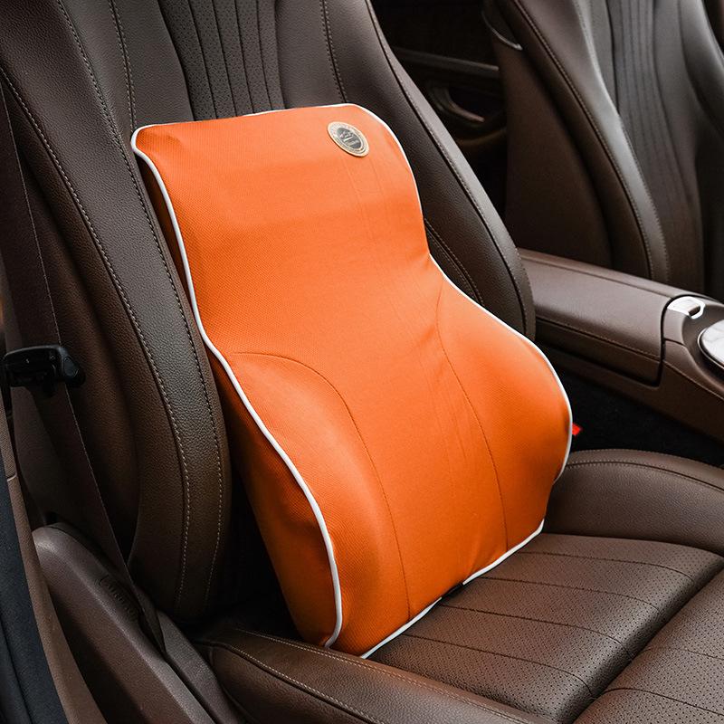 Car Cushion Neck Pillow Car Headrest Vehicle Waist Back Orthopedic Pillow Memory Foam Car Travel Pillow Relieve Waist Pain Black