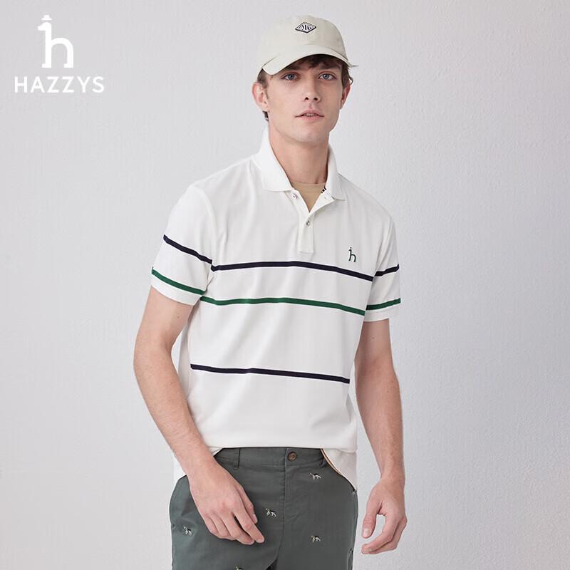 

HAZZYS Men s Striped Casual Polo Shirt 3XL