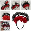 Big Rose Flower Halloween Headband Decoration Rose Flower Crown Red Rose Flowers Headdress  Girls