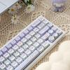 MAIMOOO 141 Lilac Keycaps Cute Raccoon MAO PBT Full Five-Sided Sublimation Mechanical Keyboard DIY Light Purple Cat Keycap Gift