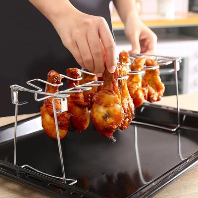 1 Stück Grillrost, Edelstahlrost Hähnchenschenkel für Ofen, Grillwerkzeuge, Küchenzubehör