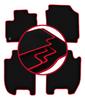 Alfombrillas de terciopelo con borde rojo para: Honda Jazz IV hatchback (2015-)