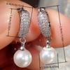 Classic and fashionable imitation pearl pendant earrings, personalized and versatile, elegant and high-end atmospheric earrings