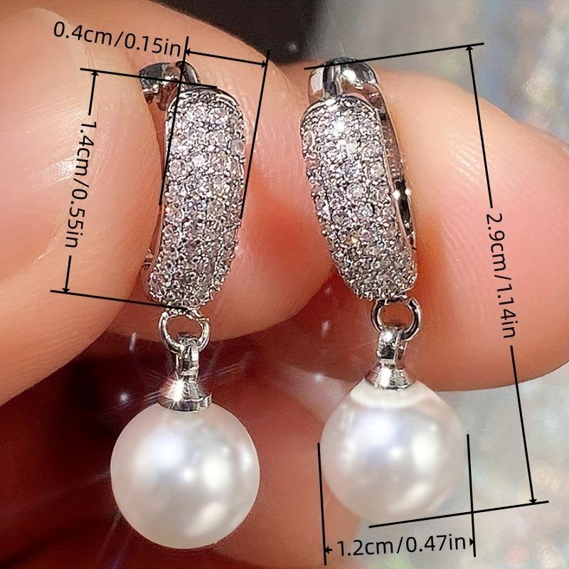 Classic and fashionable imitation pearl pendant earrings, personalized and versatile, elegant and high-end atmospheric earrings