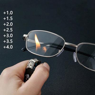 Glass Lens Reading Glasses Men Women Presbyopia Magnifying Clear Crystal Lenses Anti-Scratch Diopter Eyewear +150 250 350