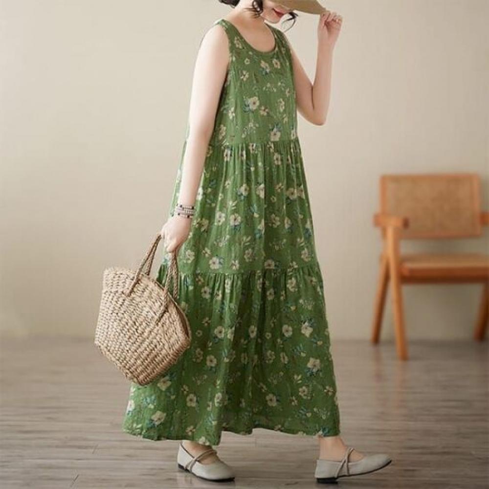 Navava Women Flower Sleeveless Long Dress No914