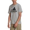 Adidas Logo Ribbed Crew Neck Short Sleeve T-Shirt Men Tops Grey HA0906