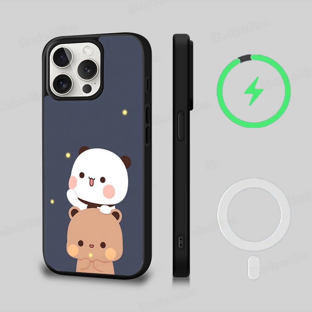 BUBU DUDU Cartoon Magnetic Matte Phone Case For IPhone 16 17 15 14 13 12 11 For Magsafe Wireless Charge Cover