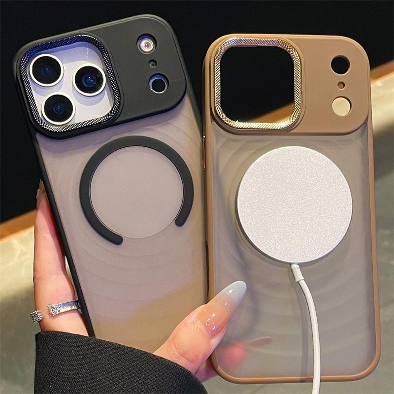 Magnetic Skin Feel iPhone 17 Pro Max Case for Large Hole Models 13/14/15/16 Frosted