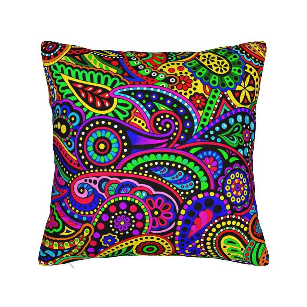 Brown White Paisley Western Seamless Pattern Pillow Case Cute Funny Pillow Cover Design Pillowcases For Couch Sofa Bedroom