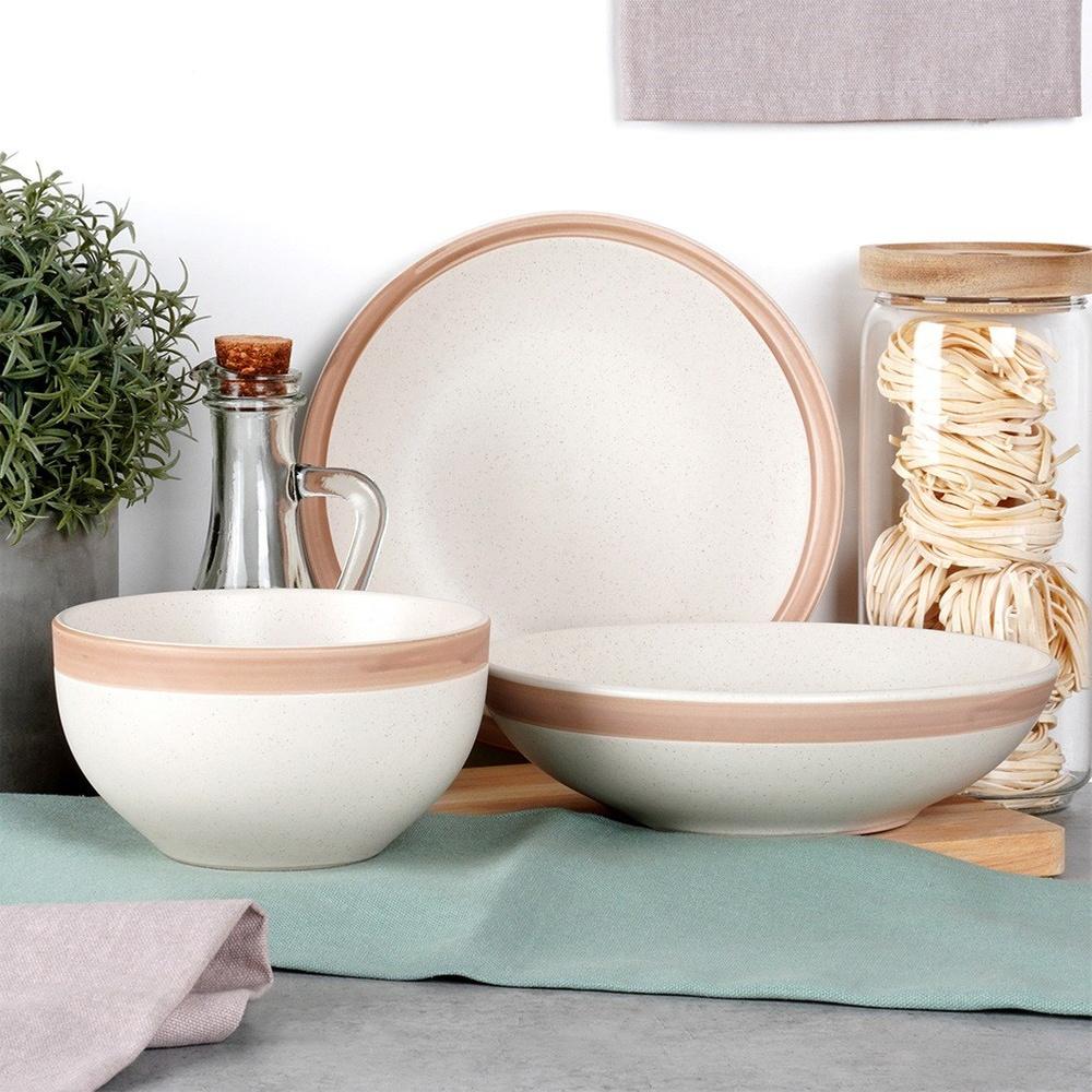 Small Dessert Plate for Cake, Desserts, Snacks, Beige, 20.5 cm