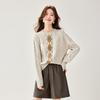 Women's 100% Wool Slouchy Argyle Cable Knit Sweater