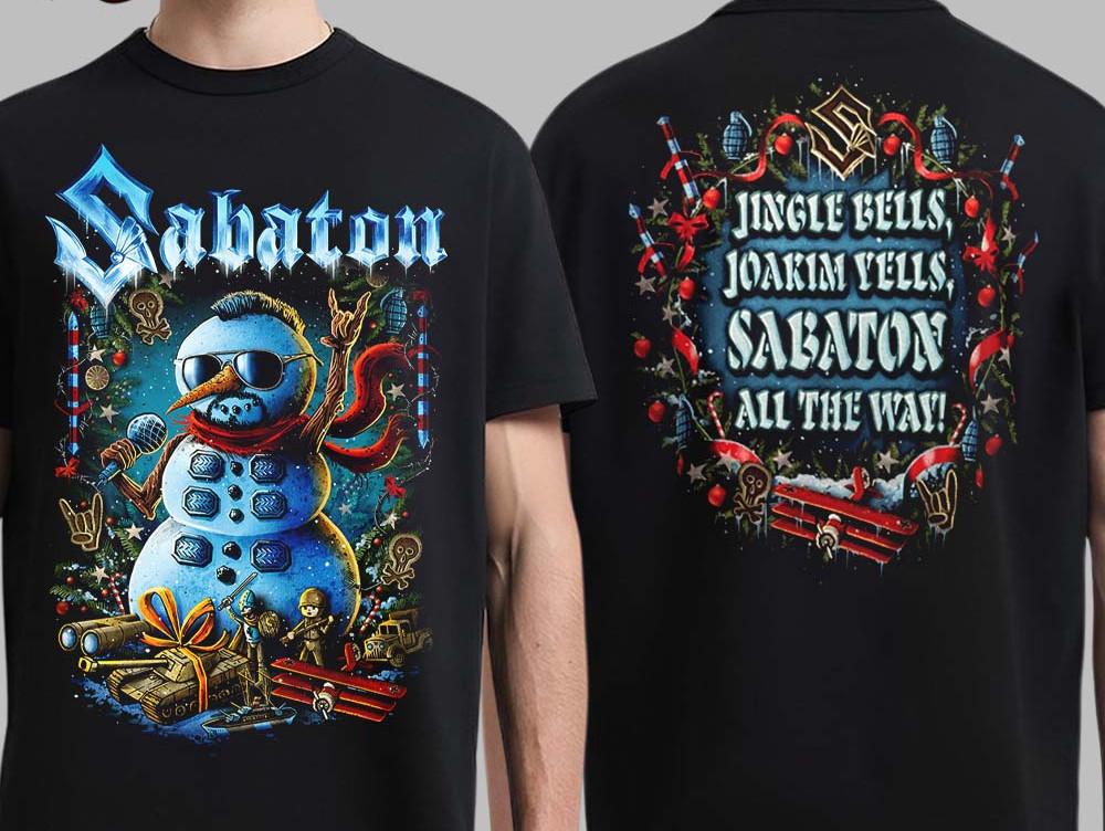 Sabaton Band HOT NEW 2 Sides CHRISTMAS Shirt Black All Sizes JJ4922