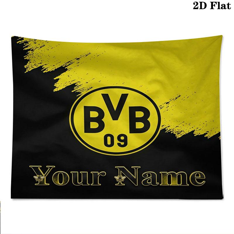 Borussia Custom Name Wall Tapestry Aesthetic Wall Hanging Printed Fabric Blanket Decorative Tapestries for Bedroom Living Room Home Decor