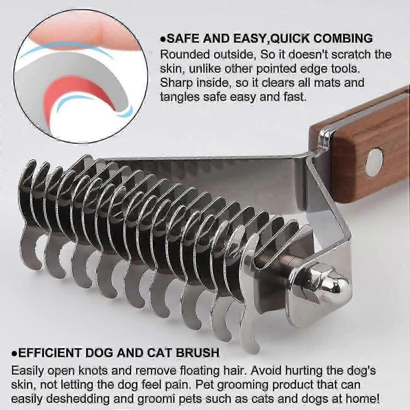 Coat King Brush Dogs And Cats, Pet Grooming Comb Detangling Rake Dramatically Reduces Hair Loss