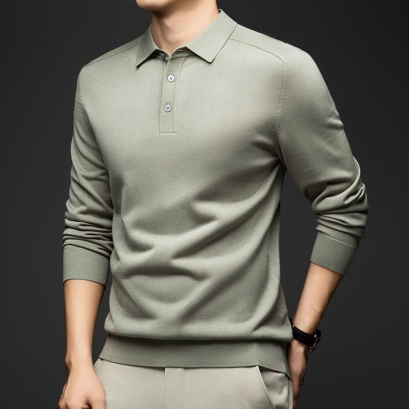 Caesar Men's Mulberry Silk Lyocell Blend Polo T-Shirt