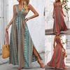 Cross-Border Foreign Trade European and American Women's Clothing 2025 Summer Fashion Sexy Deep V-neck Sleeveless Open Back Beach Vacation Style Dress
