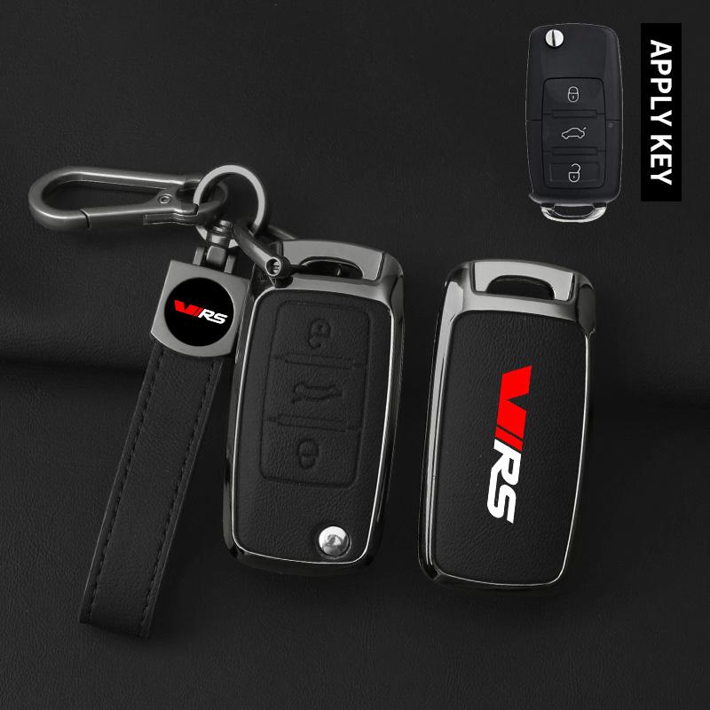 rmwpf7 Suitable for Skoda VIRS Fabia Kamiq Karoq Kodiaq Octavia Rapid Superb alloy car key case Leather car key guard accessory