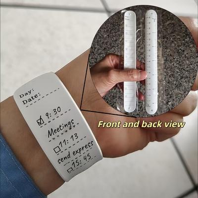 1 Piece of Writable, Erasable, and Reusable Wristband, Ruler Wristband Notebook, Suitable for Students, Nurses, Teachers, for Work Planning