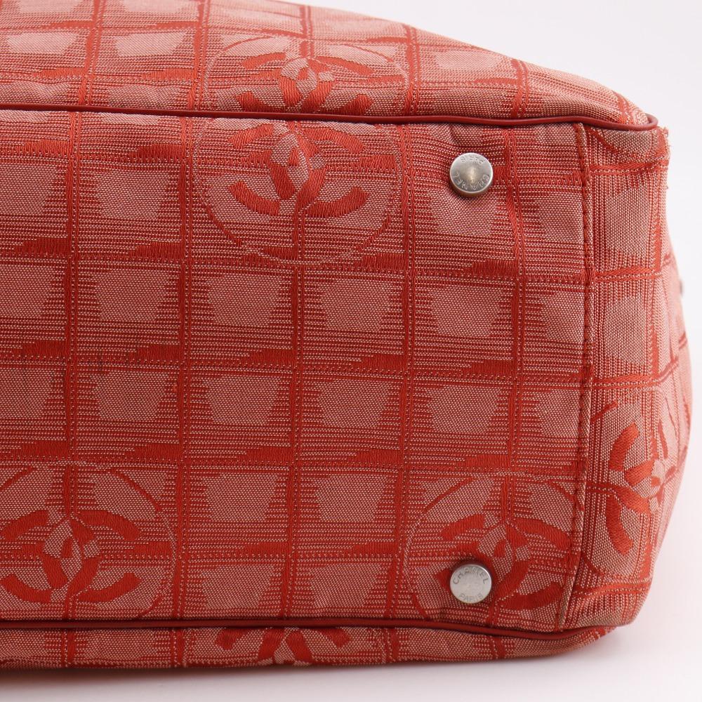 Chanel Tote TGM Tote Bag A15826 New Travel Line Red Nylon Canvas Women Used