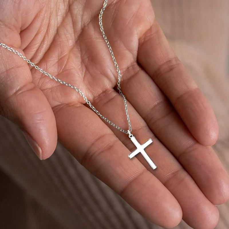Huitan Women Pendant Necklace Cross Shaped Simple Style Accessories for Daily Party Versatile Gold Color/ Color Jewelry