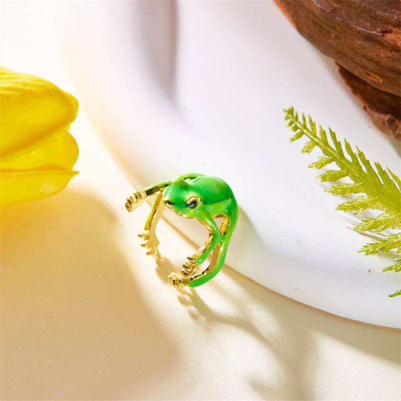 

1 PC Cute Enamel Frog Open Ring For Women Men Lovely Blue Green Frog Adjustable Finger Ring Friendship Aesthetic Jewelry Gifts resizable
