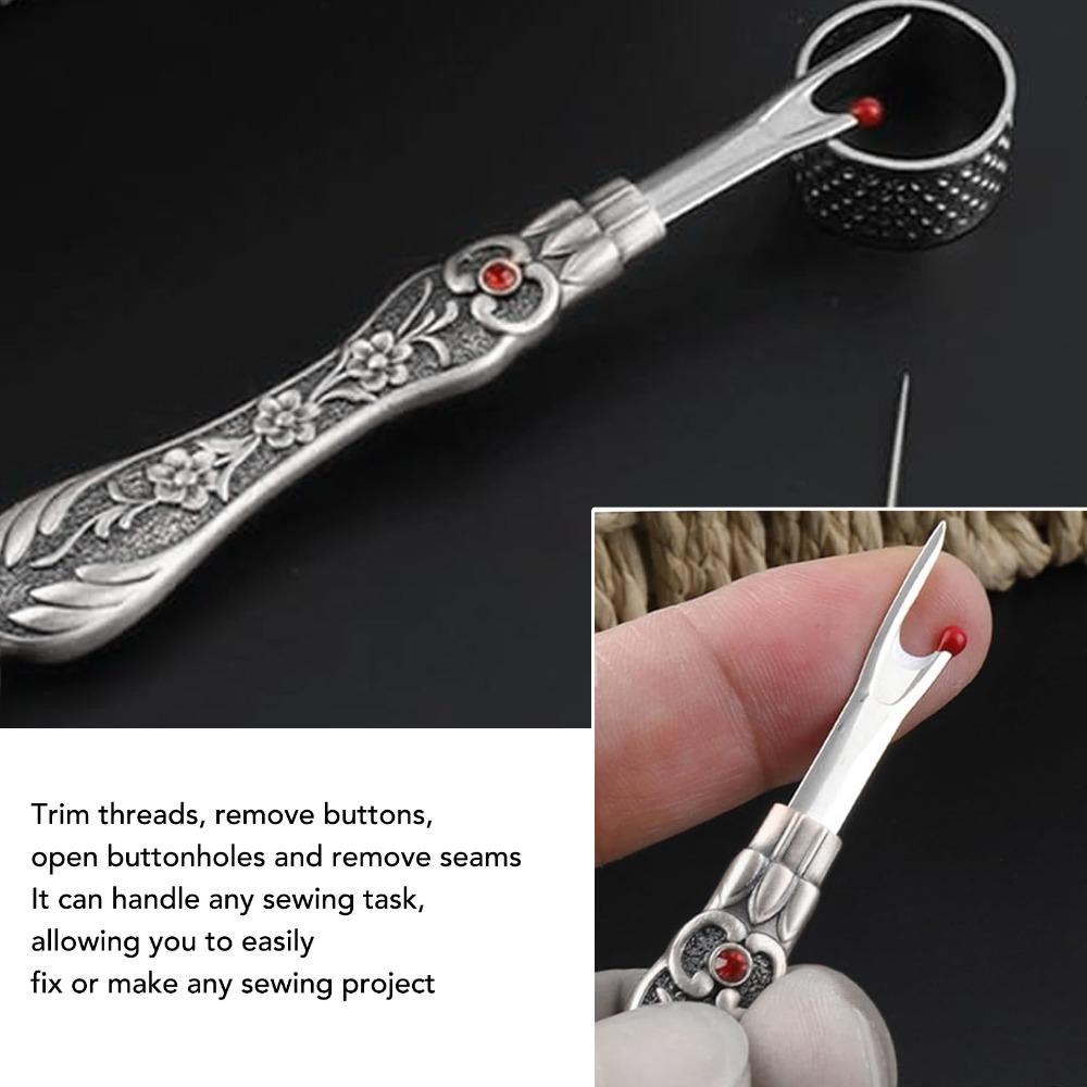 2Pcs Metal Handle Stitch Remover Tool Sharp Blade Tip Thread Cutter Tool For Sewing
