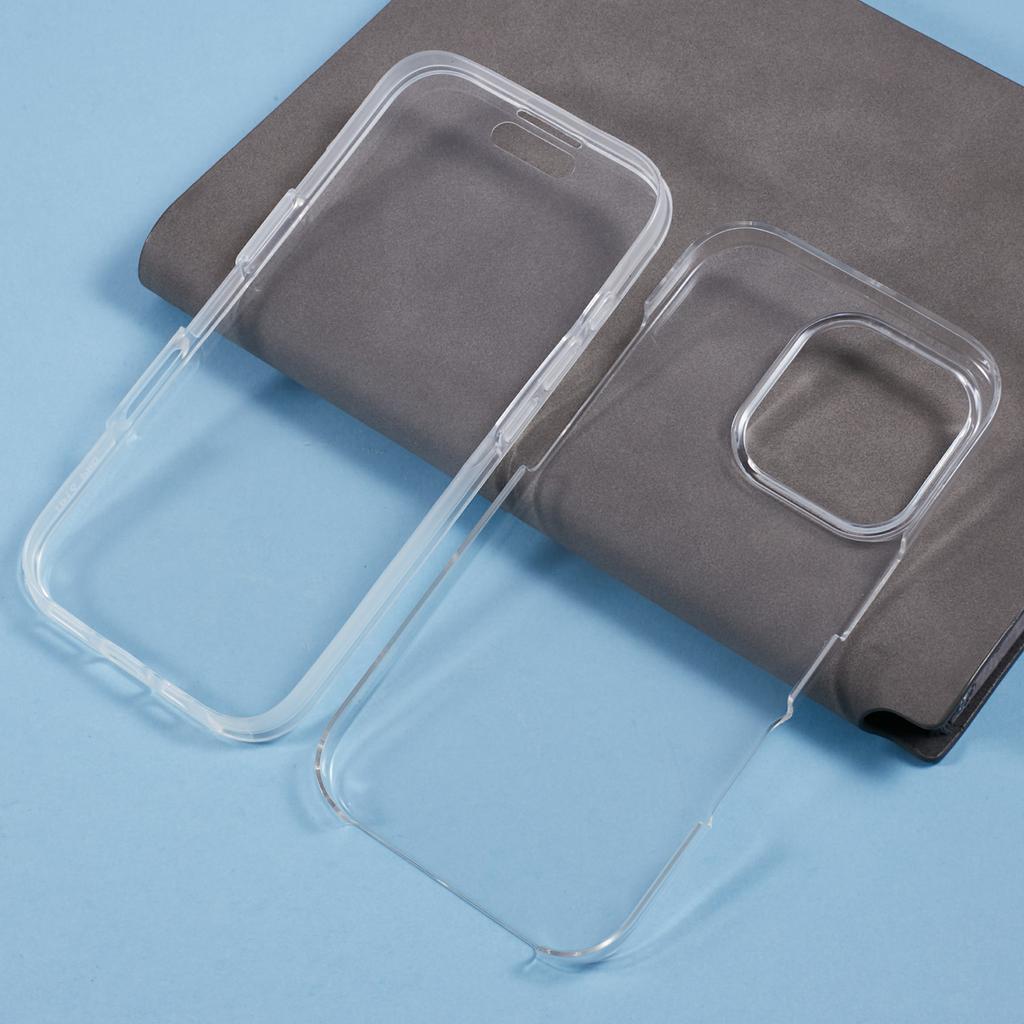 For iPhone 16 Pro Case TPU Frame Clear Acrylic Back Phone Cover with PET Film