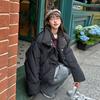 Sweet and cute horn buttons, college style down cotton jacket, winter short Korean version of casual slimming student cotton clothes