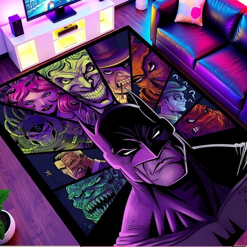 Batman Print Rug, Washable Floor Carpet, For Entryway Dorm Laundry Room Office Study, Home Decor Birthday Christmas Gift