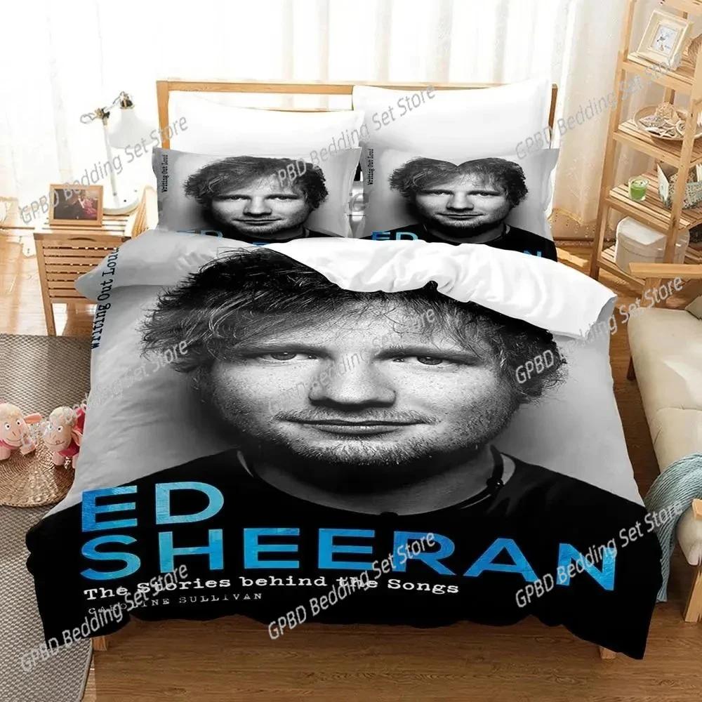 Jessica Chen Unisex Singer Ed Sheeran Mbe Bedding Set For Bedroom Soft Modern Bedspreads Comefortable Kids Duvet Cover Quilt Cover And Pillowcase