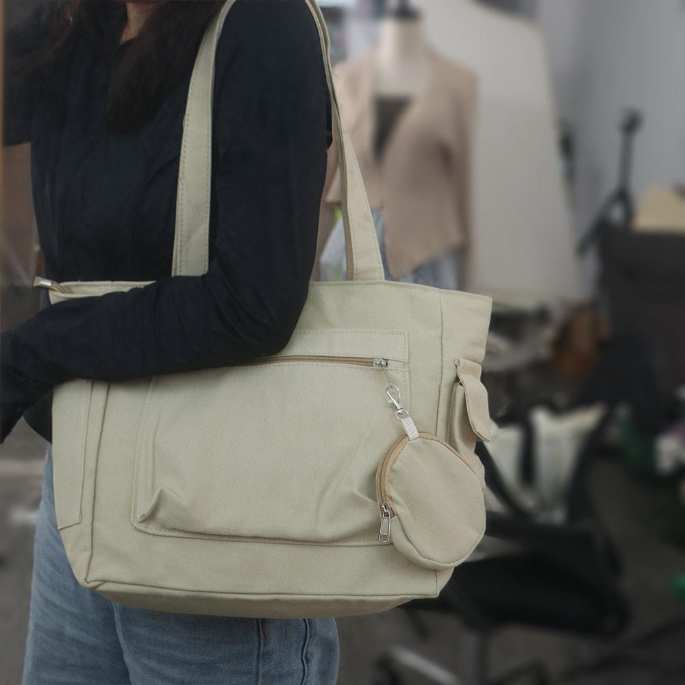 Simple Student Tote Bag Large Capacity Single-shoulder Bag Stylish Shopping Handbag Student Class