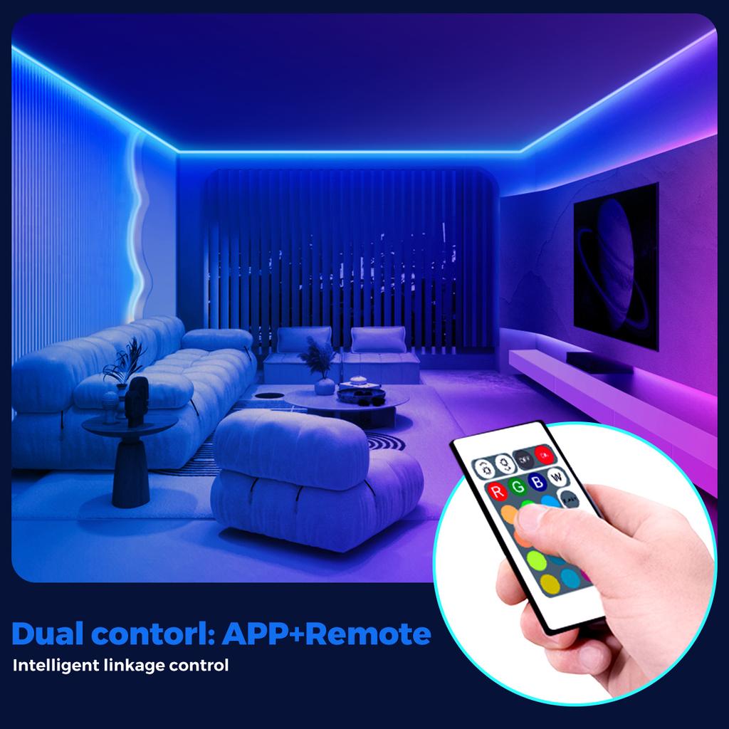 40M 5V USB RGB Led Strip TV Backlight, Music Sync APP Color Changing, Cuttcable LED Lights for Room Home Party Bedroom Decor