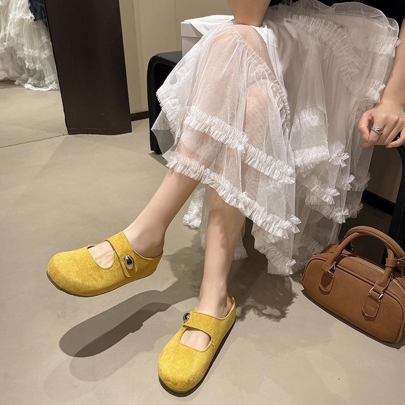 Women S French Style Thick Sole Birkenstock Mules Summer Slip On Shoes